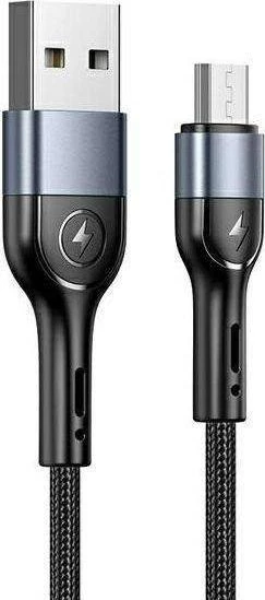 USAMS Braided Kabelis U55 2A micro USB 1pc for set U55 juodos spalvos 1m SJ450ZJ01 (US-SJ450) SJ450USB