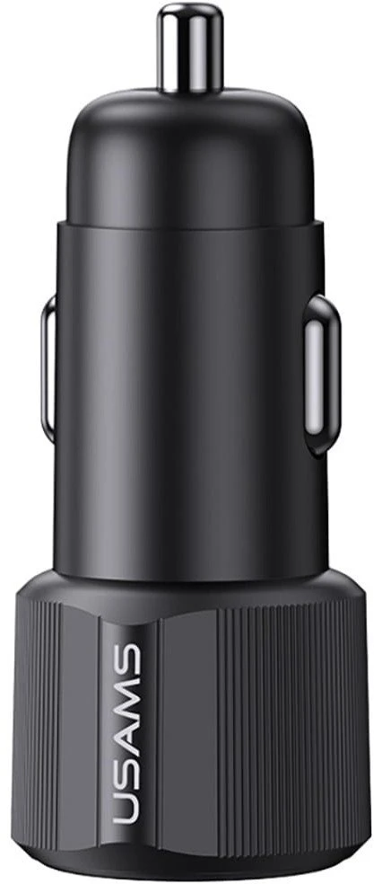 Automobilinis įkroviklis USAMS YT Series CC283 60W 1xUSB-A 1xUSB-C juodas