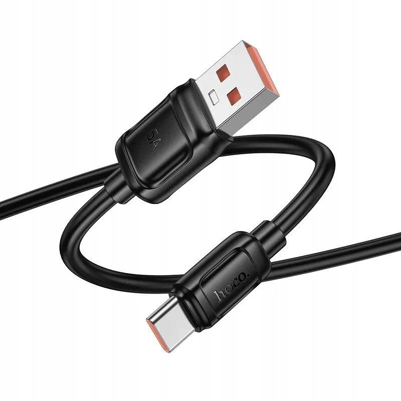 Cable USB A to USB C Hoco PD 5A 100W 1 m X115 juodas