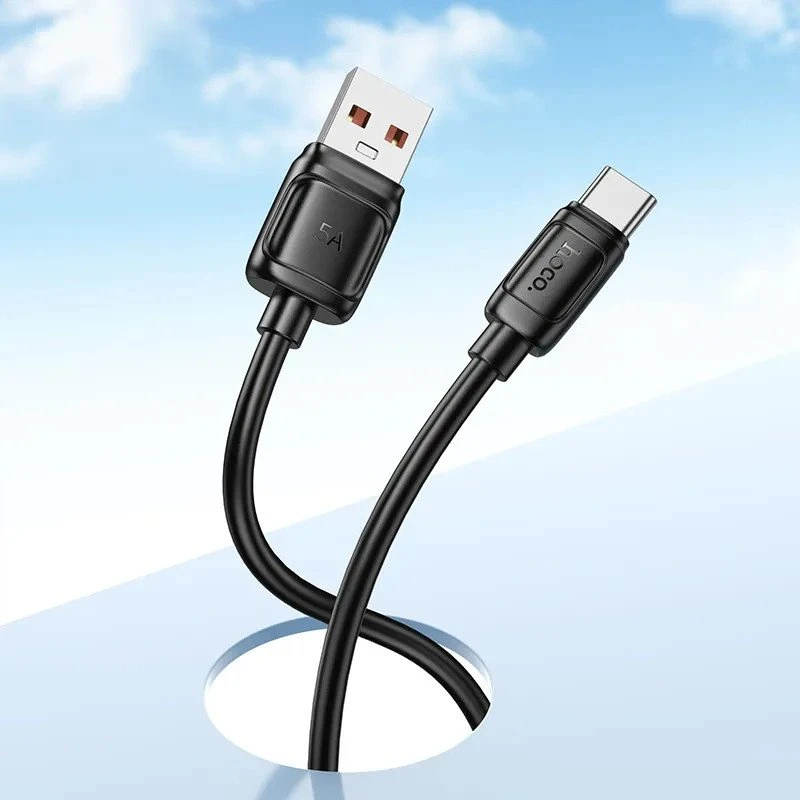 Cable USB A to USB C Hoco PD 5A 100W 1 m X115 juodas