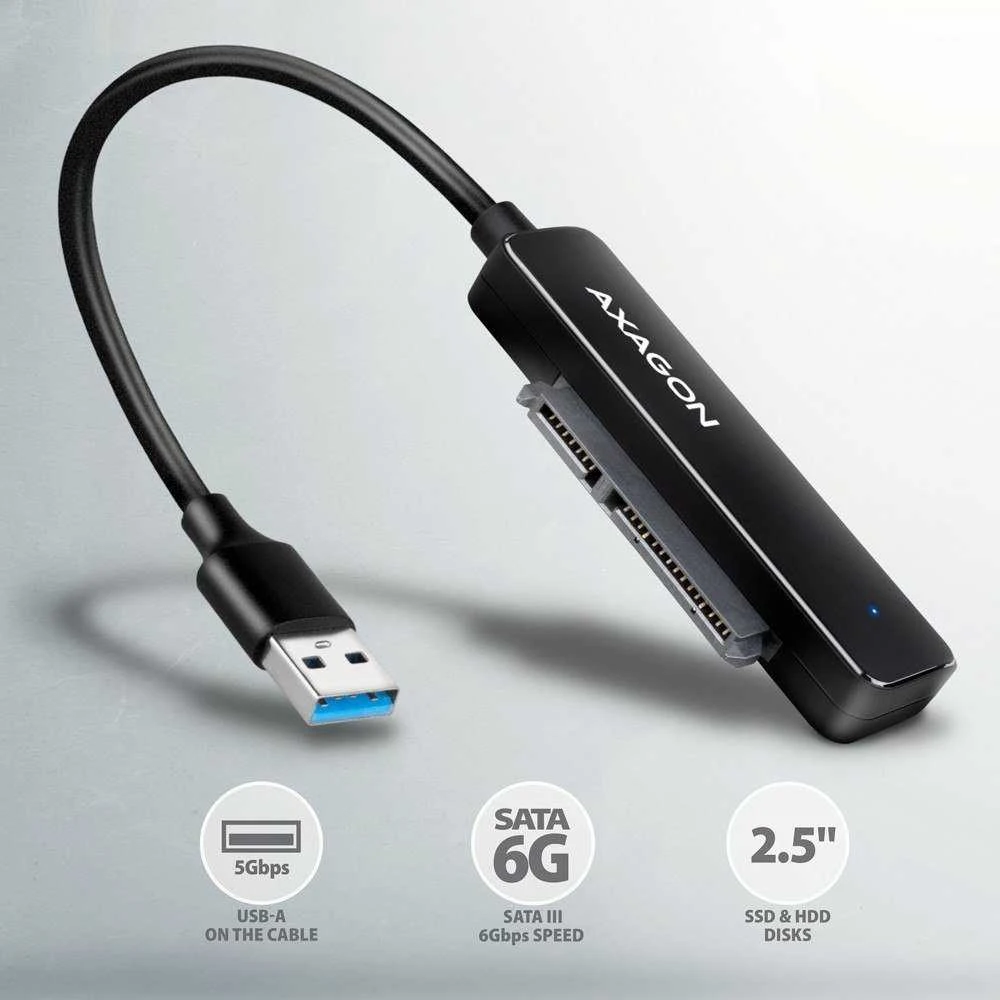 AXAGON USB-A 5Gbps SLIM adapteris, skirtas 2,5" SSD / HDD | ADSA-FP2A