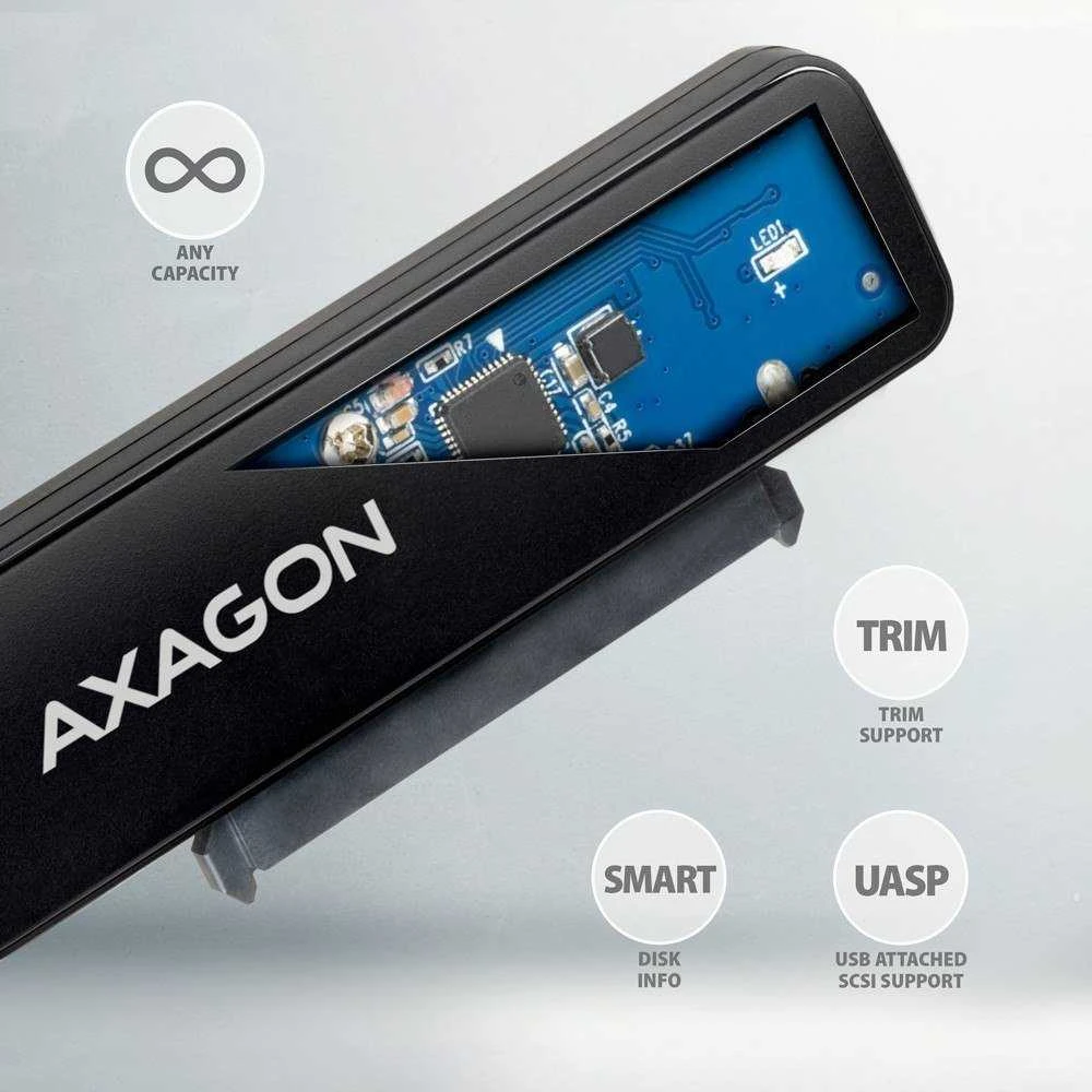 AXAGON USB-A 5Gbps SLIM adapteris, skirtas 2,5" SSD / HDD | ADSA-FP2A