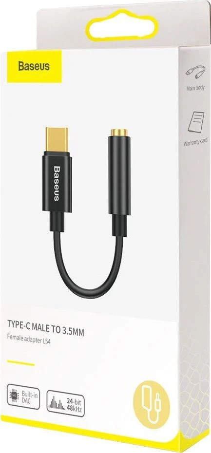 Baseus CATL54-01, Type-C, 3.5mm, Juodas