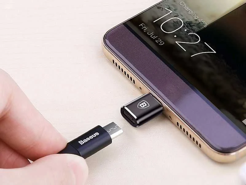 Adapteris Baseus USB C kištukas, micro USB B lizdas, OTG funkcija