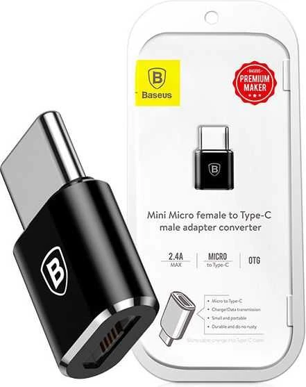 Adapteris Baseus USB C kištukas, micro USB B lizdas, OTG funkcija