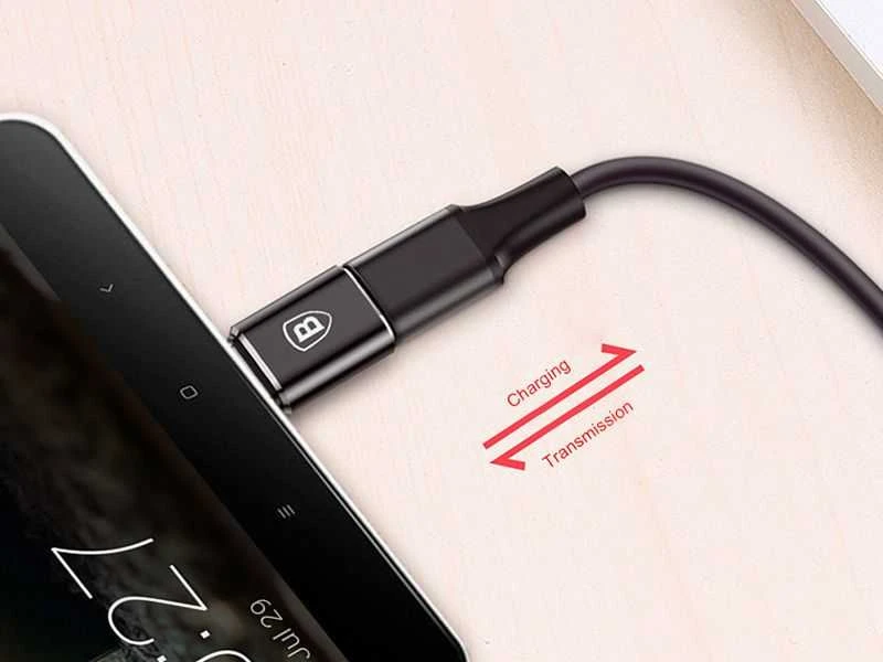 Adapteris Baseus USB C kištukas, micro USB B lizdas, OTG funkcija