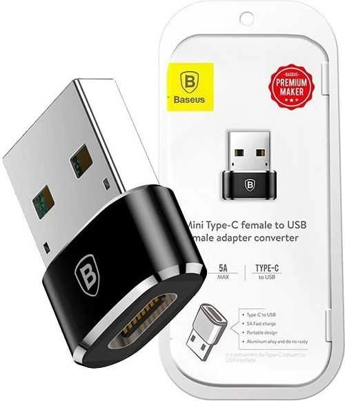 Baseus USB-C – USB-A adapteris 3A – Juodas