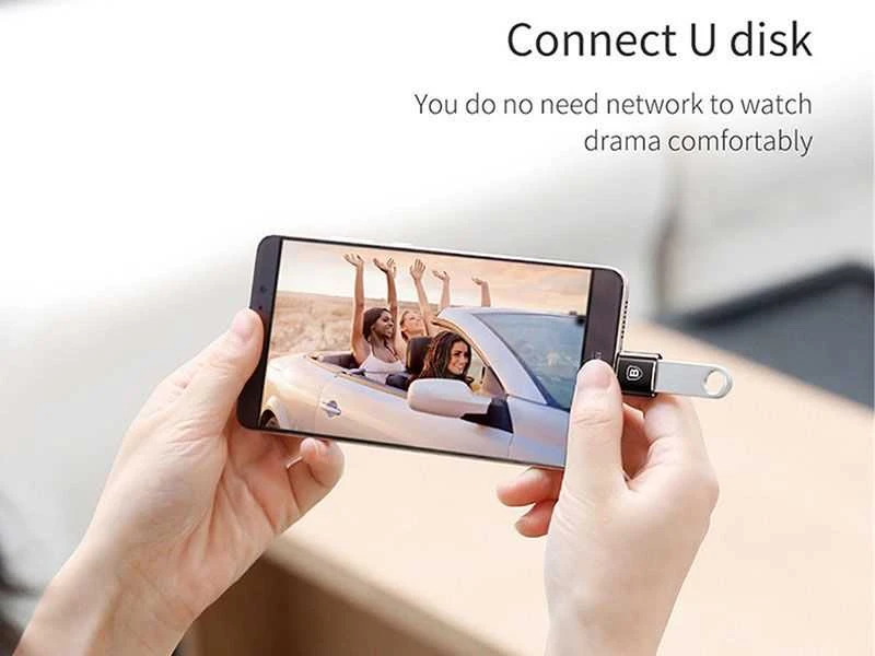 Adapteris Baseus USB C kištukas - USB A lizdas, OTG funkcija