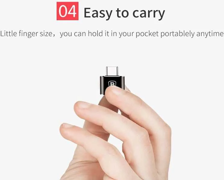 Adapteris Baseus USB C kištukas - USB A lizdas, OTG funkcija