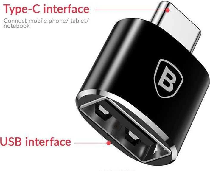 Adapteris Baseus USB C kištukas - USB A lizdas, OTG funkcija