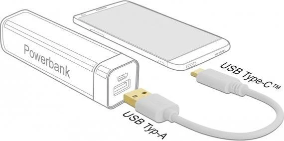 Delock USB įkrovimo laidas Type-A į USB Type-C™ 15 cm