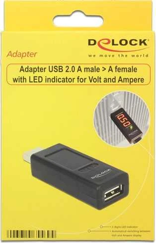 Adapteris USB Delock USB-A - USB-A Juodas (65569)
