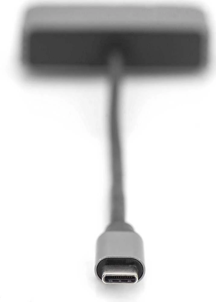 Assmann Electronic DIGITUS USB-C - DP + VGA Adapteris 20cm 4K/30Hz sidabrinis aliuminio korpusas