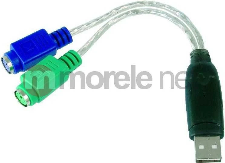 USB į PS/2 adapteris su dviguba jungtimi