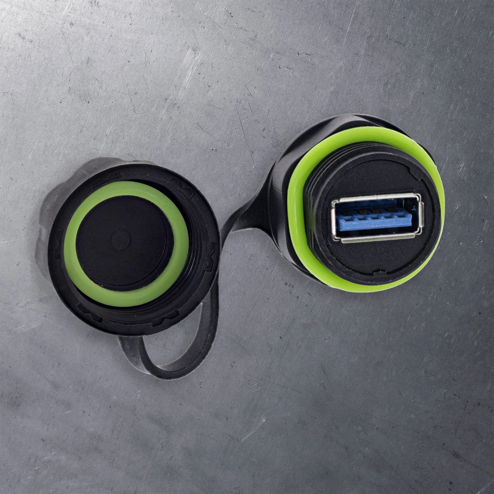 USB adapteris „Eaton InLine“ USB-A jungtis – IP68 – ekranuotas – lizdas–kištukas – 50 cm – juodas