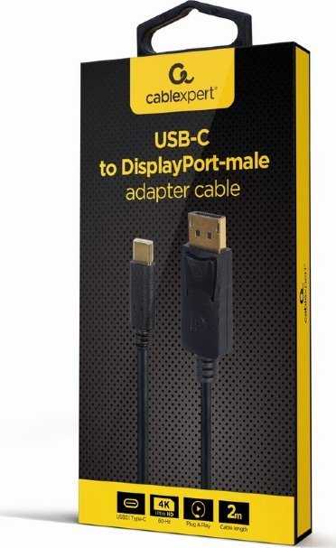 GEMBIRD USB Type-C į DisplayPort adapterio laidas 4K 15cm juodas