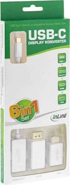 InLine 6-in-1 USB-C adapterių rinkinys pakuotėje