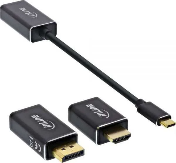 Adapteris USB InLine USB-C - DisplayPort Juodas (64109B)