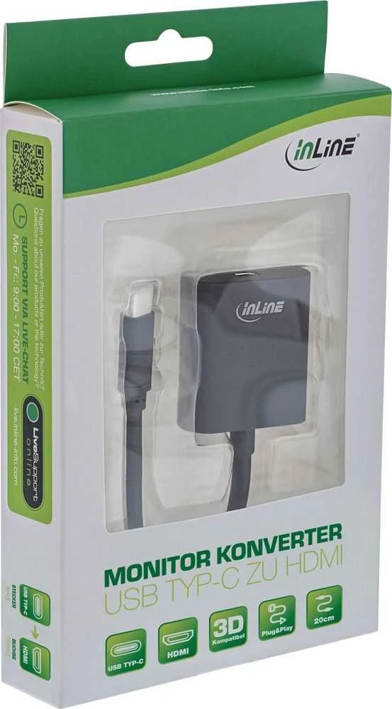 InLine USB-C į HDMI adapteris pakuotėje