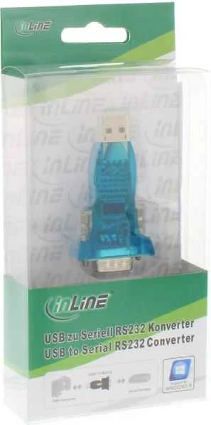 Adapteris USB InLine USB-A - RS-232 Mėlyna (33304A)