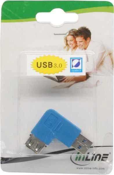 Intos InLine USB 3.0 AA, vyriškas-moteris, 90 ° adapteris