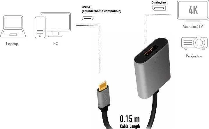 LogiLink USB-C į DP / F adapteris