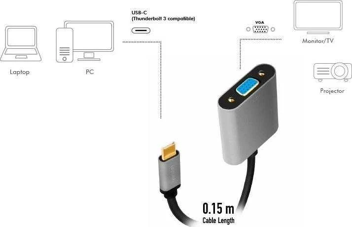 LogiLink USB-C į VGA adapteris
