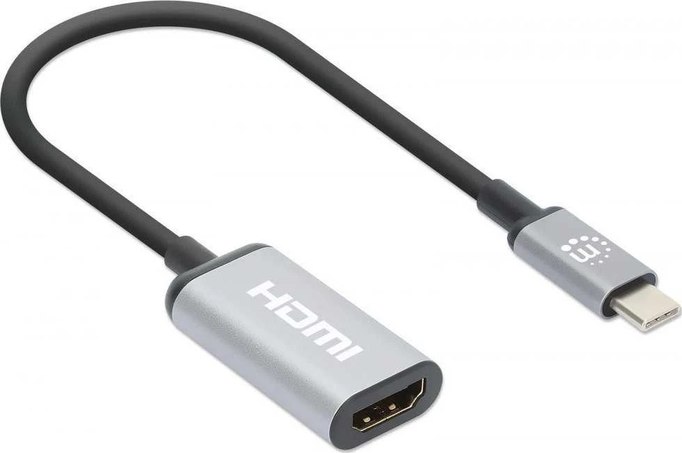 Adapteris USB Manhattan USB-C - HDMI Sidabrinė (153706)