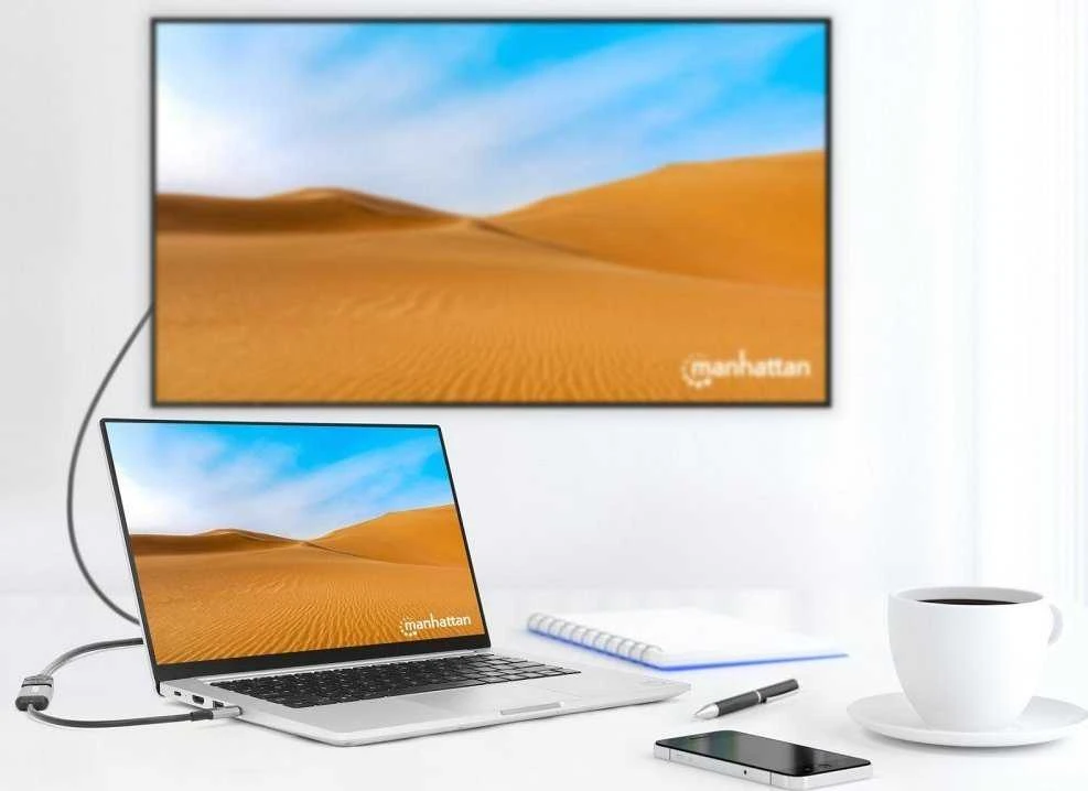 Adapteris USB Manhattan USB-C - HDMI Sidabrinė (153706)