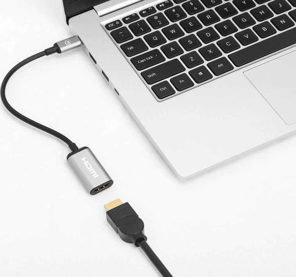 Adapteris USB Manhattan USB-C - HDMI Sidabrinė (153706)