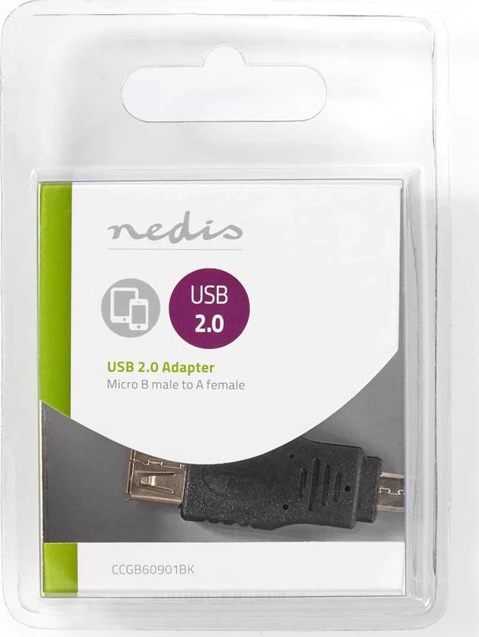Nedis USB-A į MicroUSB adapteris pakuotėje