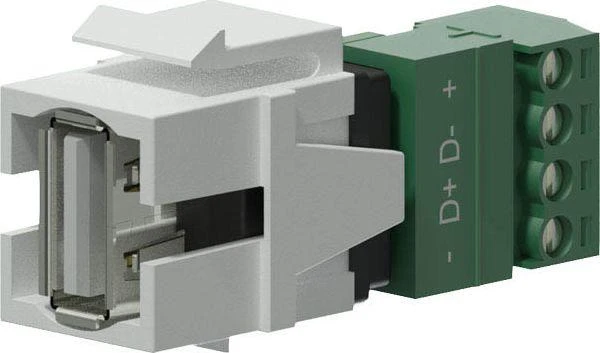 USB 2.0 Keystone modulis su 4 kontaktų gnybtu