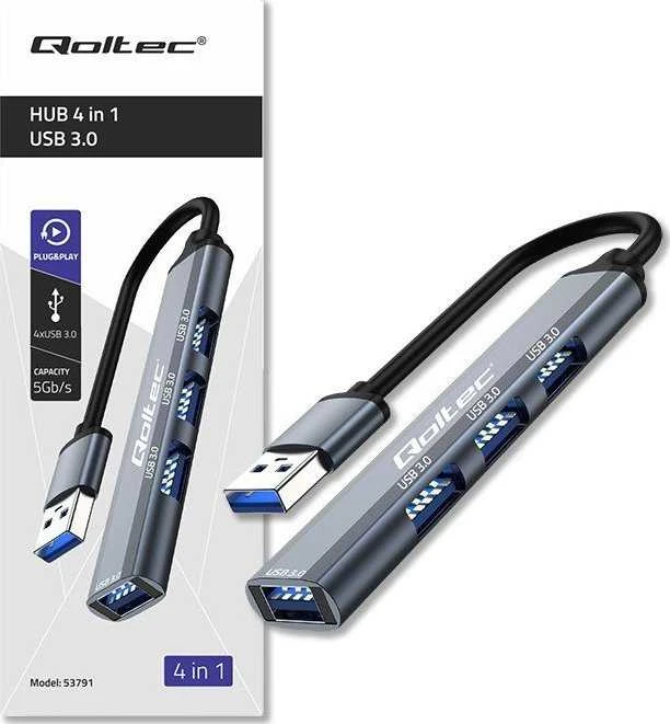 Centratorius adapteris USB 3.0 4in1 4x Qoltec