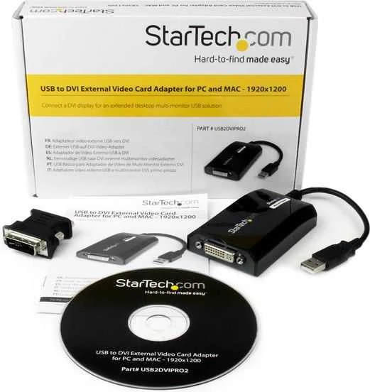 StarTech USB-DVI adapterio komplektas su priedais