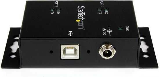 USB į RS232 adapteris su jungčių panelės vaizdu