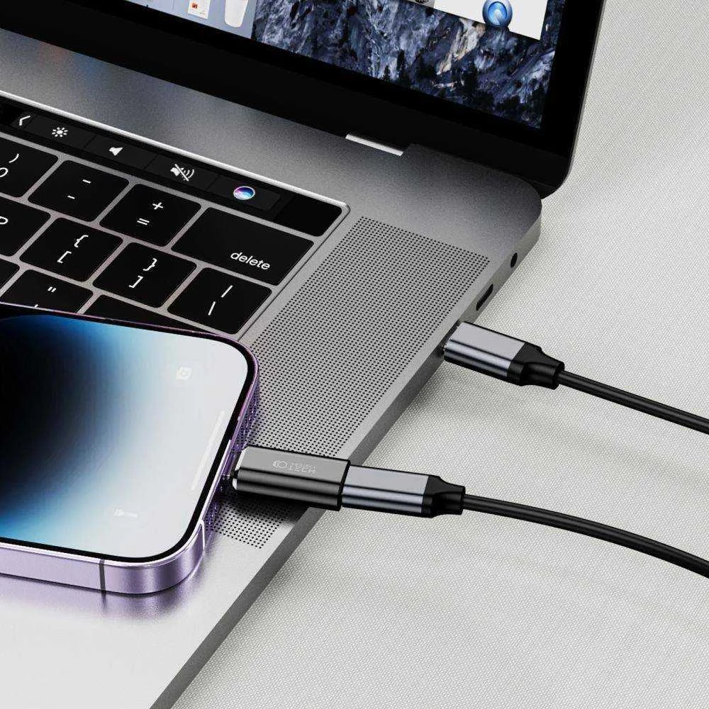 Adapteris Lightning į USB-C Tech-Protect Ultraboost juodos spalvos