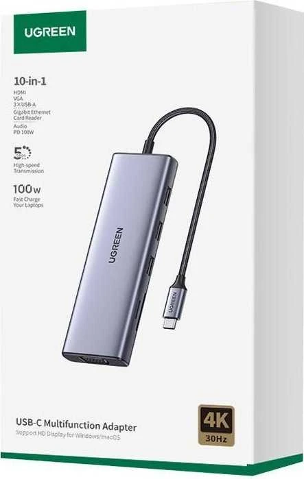 UGREEN 10-in-1 USB-C keitiklis su pakuote