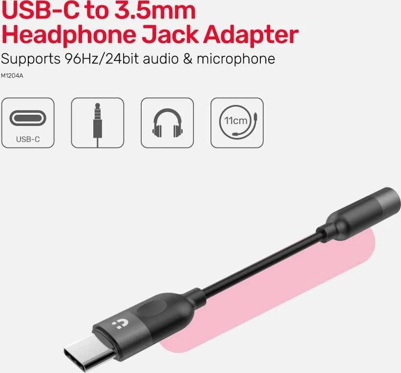 UNITEK USB-C adapteris – mini lizdas 3,5 mm Female M1204A