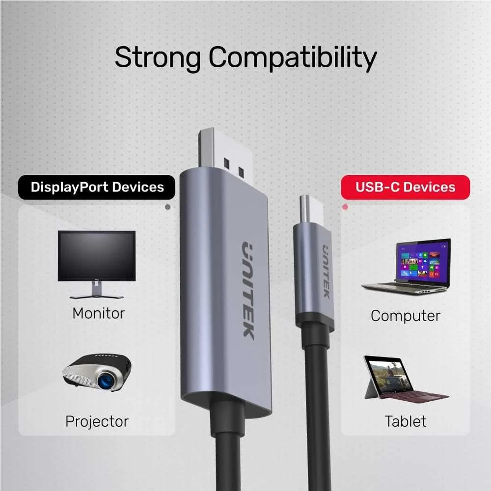 UNITEK ADAPTERIS USB-C – DP 1.2 4K 60HZ18M V1409A