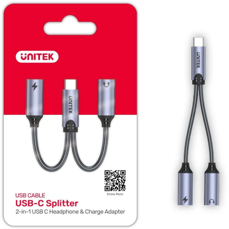 UNITEK ADAPTERIS USB-C - 2X USB-C, 18W, AU
