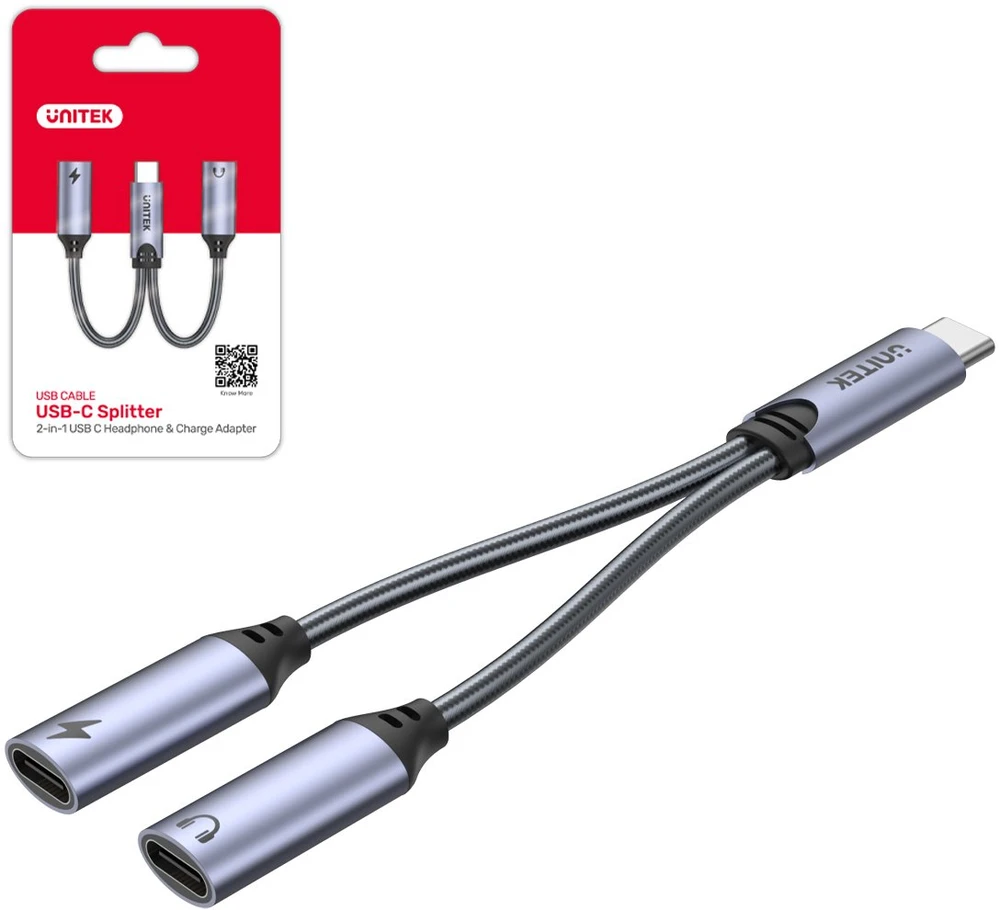 UNITEK ADAPTERIS USB-C - 2X USB-C, 18W, AU