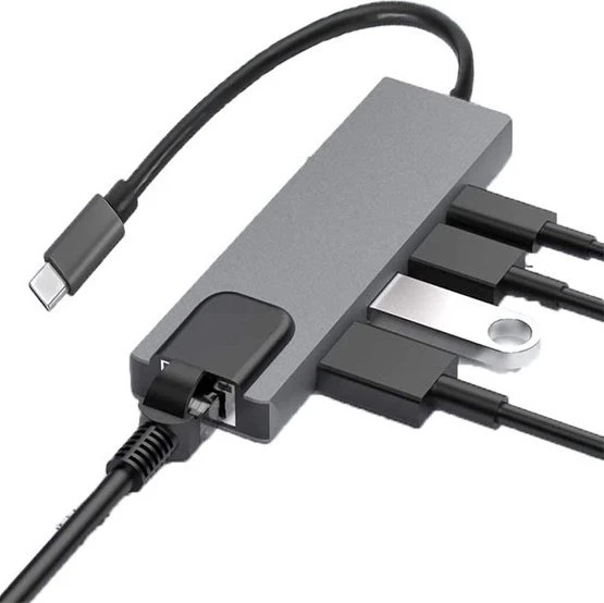 HUB USB Vega ECOBOX* ADAPTERIS TYP-C SKIRSTYTUVAS HDMI + TYP-C + USB + RJ45 DEX