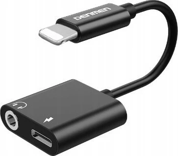 USB adapteris Vega Lightning - Jack 3.5mm + USB-C, juodas