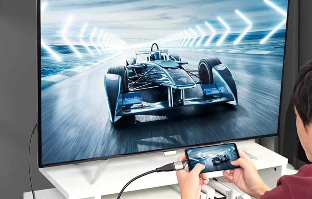 USB-C į DisplayPort adapteris veikiantis su telefonu