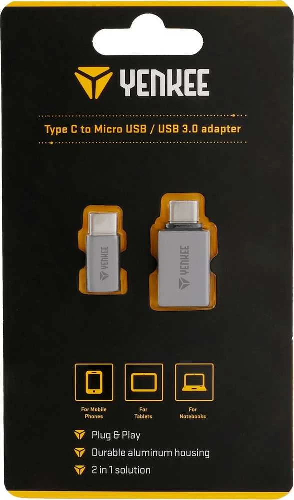 Adapteris USB Yenkee YTC 021 USB-A - USB-C Sidabrinė (45014214)