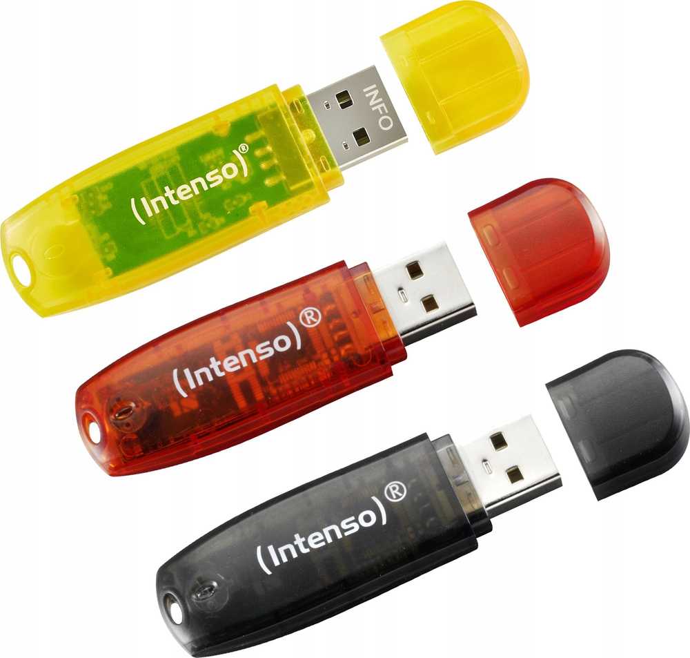 USB atmintinė „Intenso Intenso“ USB atmintinė 2.0 32 GB „Rainbow Line“ trijų dalių pakuotė