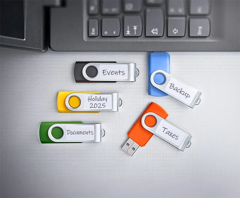 Mėlyna Intenso Office Line Multipack 32 GB, USB-Stick - 5 USB-A 3.2 USB-Sticks in yellow, žalias, juodas, mėlynas + oranžinis