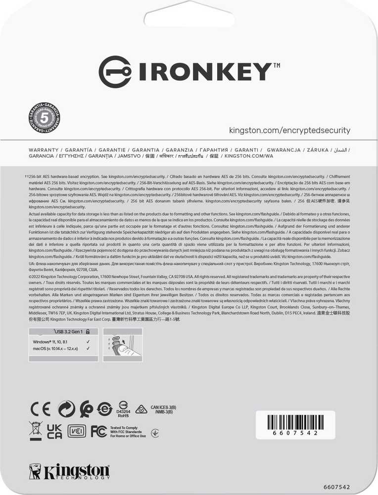 „Kingston IronKey Vault Privacy 50“ 128 GB USB 3.0 256 bitų AES šifravimas