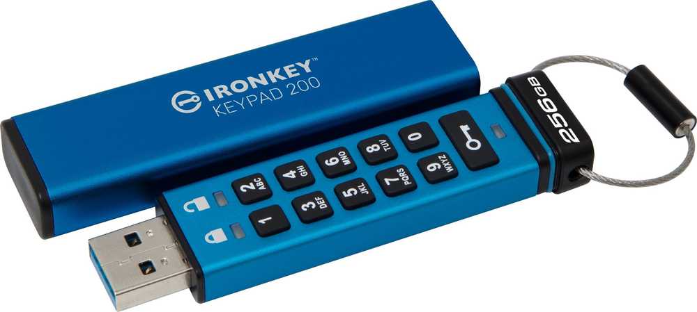 Kingston IronKey klaviatūra 200 256GB USB 3.0 AES Encrypted