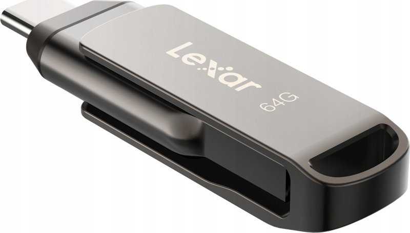 Lexar | 2 viename „flash“ atmintinė, kurios skaitymo greitis siekia 130 MB/s | „JumpDrive Dual Drive D400“ | 64 GB | USB C/A tipo | Pilkas